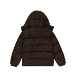 TRAPSTAR IRONGATE DETACHABLE HOODED PUFFER JACKET BROWN
