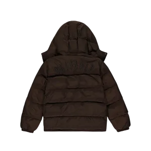 TRAPSTAR IRONGATE DETACHABLE HOODED PUFFER JACKET BROWN