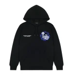 Trapstar Chain Script Ice White Logo Black Hoodie