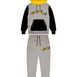 Trapstar Script Grey Marl/yellow Tracksuit