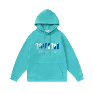 Trapstar Blue Logo Tiffany Blue Hoodie