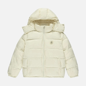 Trapstar Decoded Hooded Cream Puffer Jacket