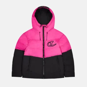 Trapstar Hyperdrive Hooded Black/pink Puffer Jacket