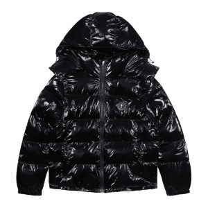 Trapstar Irongate Detachable Hooded Puffer Shiny Black Jacket